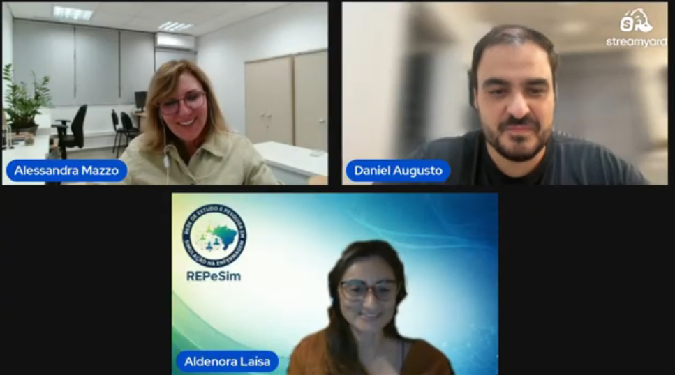 Captura de tela do terceiro webinar da REPeSim com palestrantes e participantes